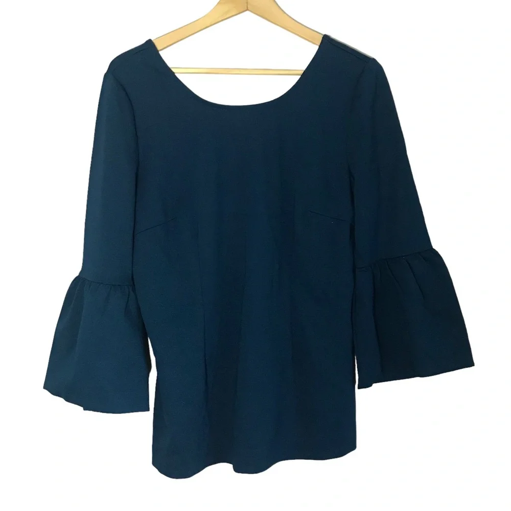 Boden Ponte Knit Blouse Peasant Bell Sleeves 
Size 10 
Excellent Used Condition